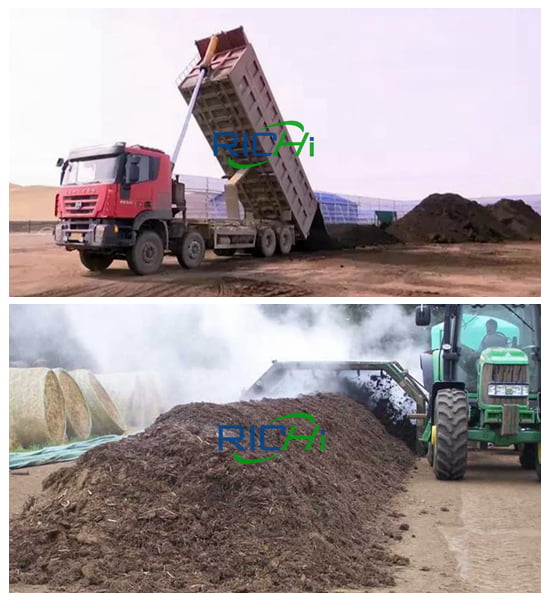 composting and fermentation section in organic fertilizer pellet plant