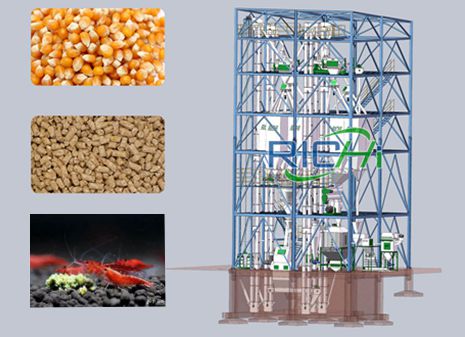 Sinking type aquatic feed pellet plant