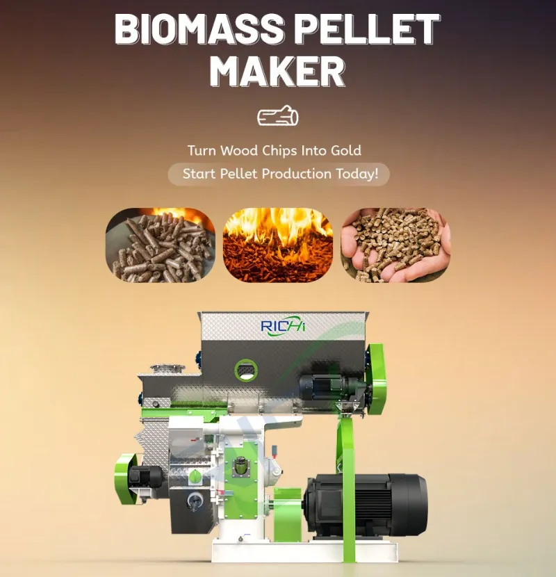 biomass pellets making machine and pellets as fuels