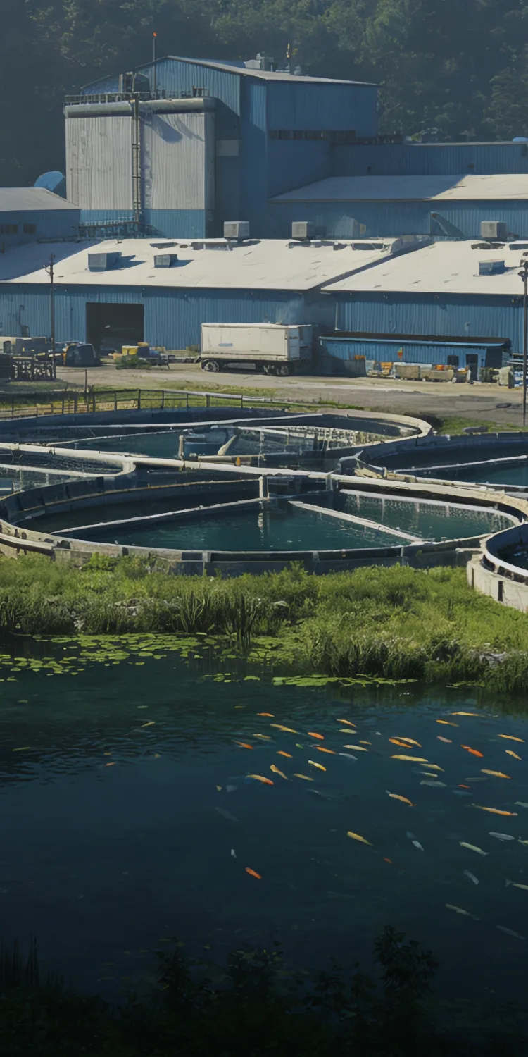línea de alimentación de peces