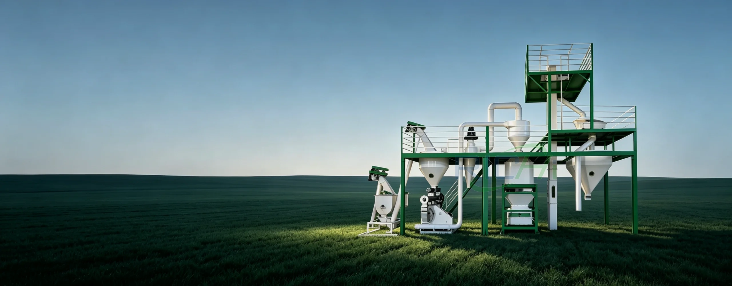 silage feed machine on grassland